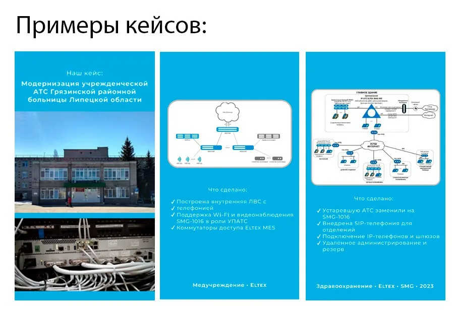 Кейсы клиентов в сторис: модернизация АТС районной больницы со схемой внедрения